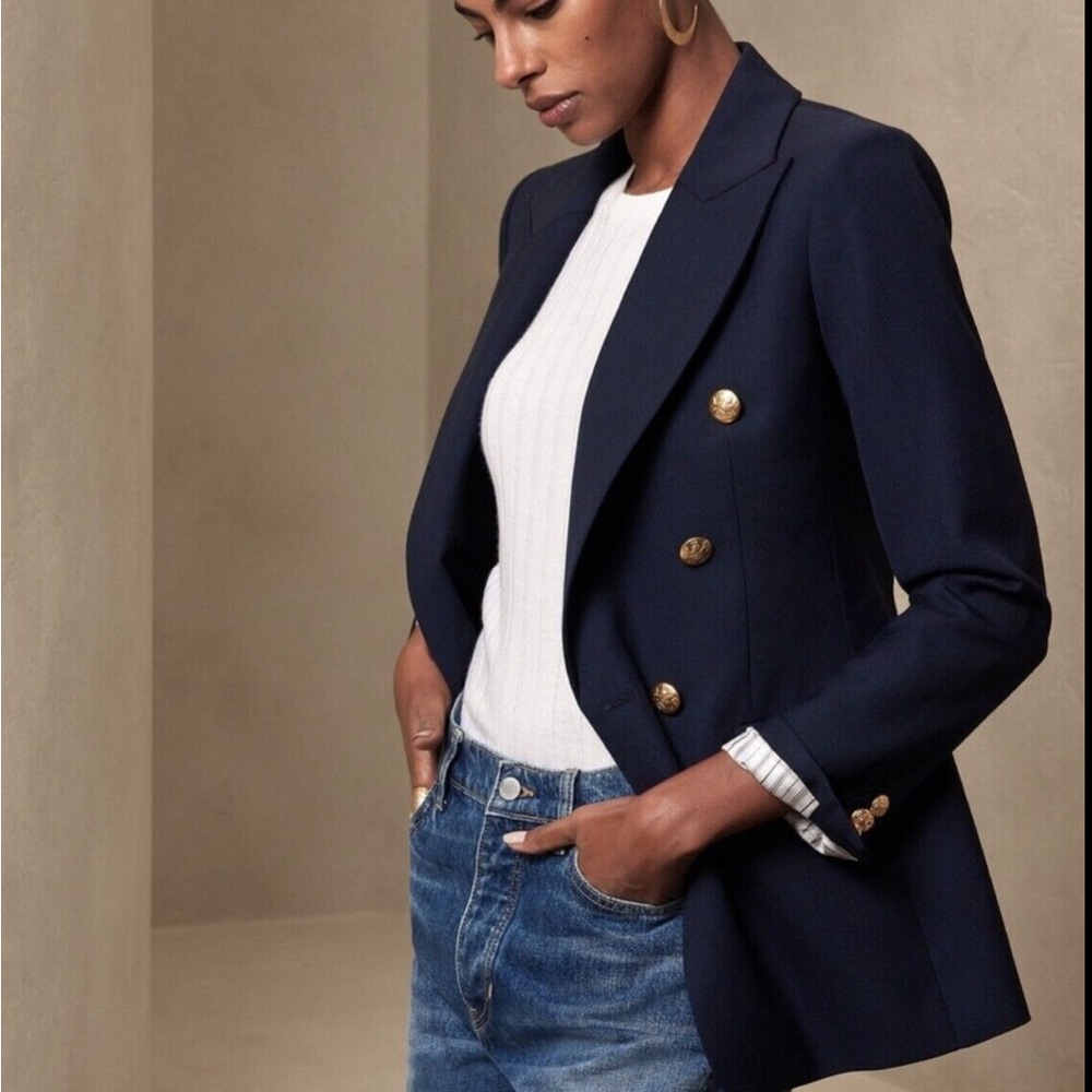 Banana Republic Navy Blazer with Gold Buttons